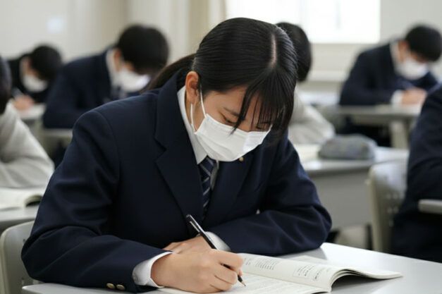 受験生受験テスト中